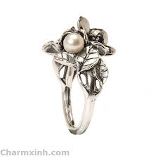 Nhẫn hoa trollbeads Hawthorn With Pearl Ring NB003